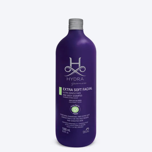 Hydra Groomers Extra Soft Ultra Gentle Face And Body Hypoallergenic Shampoo For Dog & Cat - 1 Ltr - Heads Up For Tails