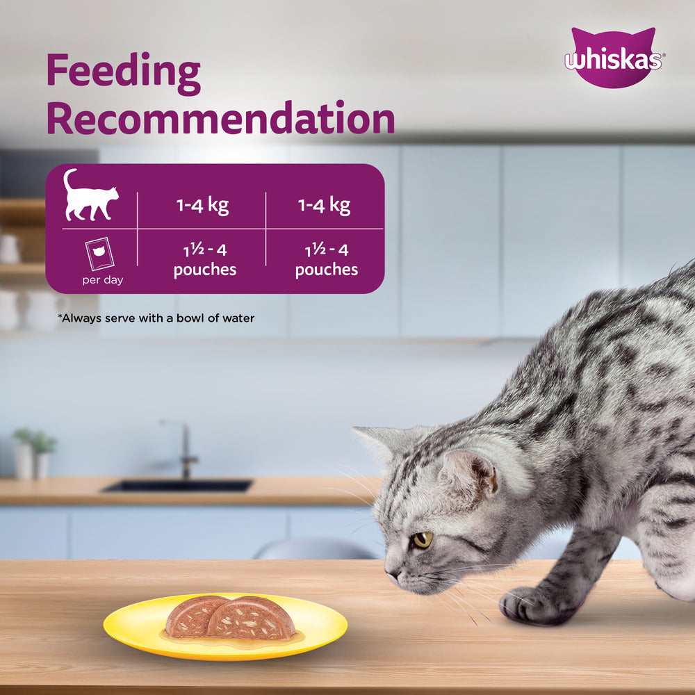Whiskas Tuna And White Fish Wet Food For Adult Cat - 80 gm - Heads Up For Tails