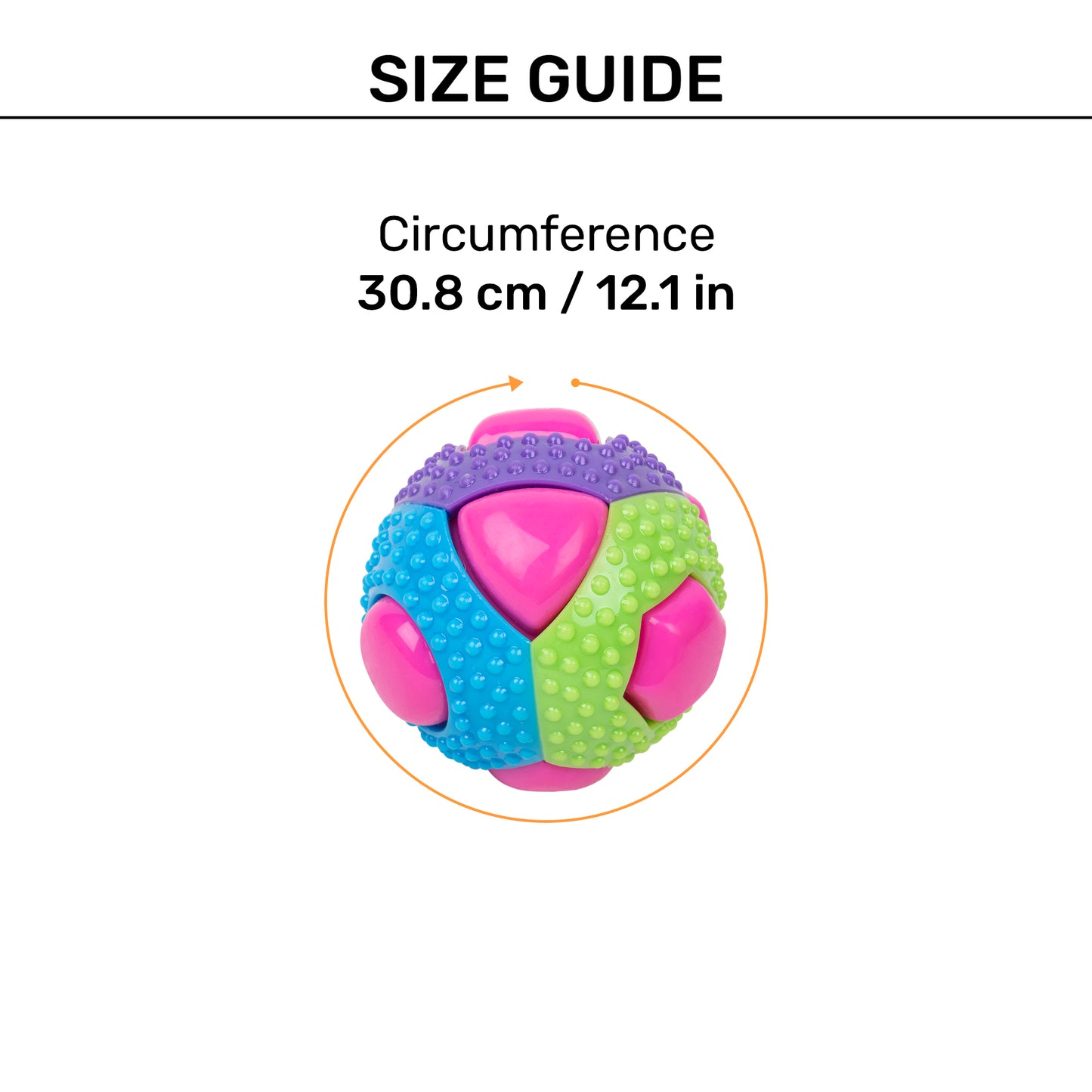 TLC Color Pop Ball Chew Toy For Dog - Multicolor - Heads Up For Tails