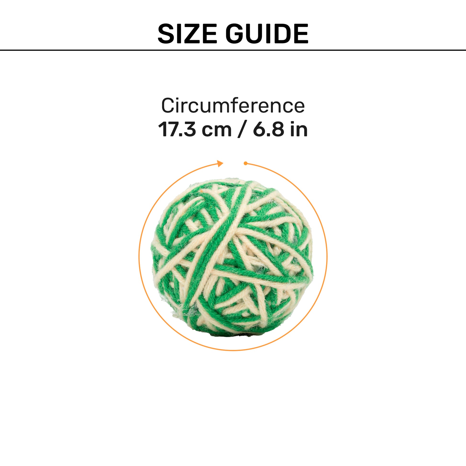 TLC Knotty Rattle Ball Interactive Toy For Cat - Green & White - Heads Up For Tails
