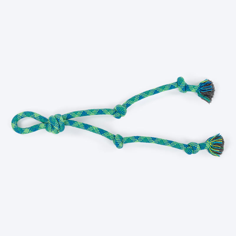 HUFT Tuggables Mighty Knots Rope Toy For Dog - Blue & Green - Heads Up For Tails