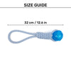 TLC Loop With Ball Rope Toy For Dog - Navy & White - Heads Up For Tails