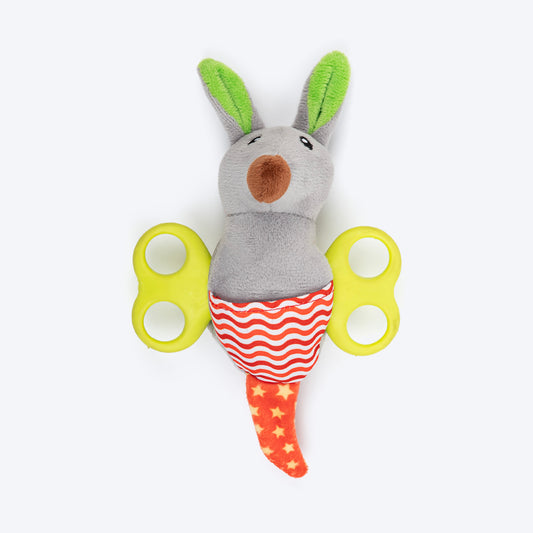 HUFT Cheery Roo Squeaky Plush Toy For Puppies - Multicolor - Heads Up For Tails