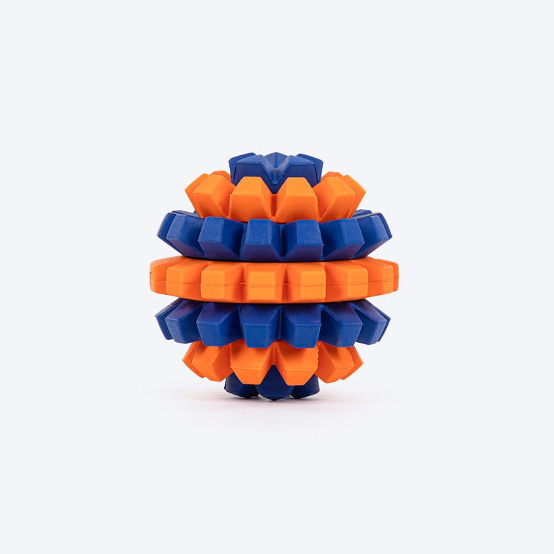 HUFT Chewtastic Treat Maze Chew Toy For Dog - Orange & Blue - Heads Up For Tails