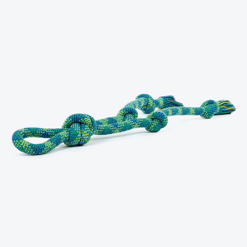 HUFT Tuggables Mighty Knots Rope Toy For Dog - Blue & Green - Heads Up For Tails