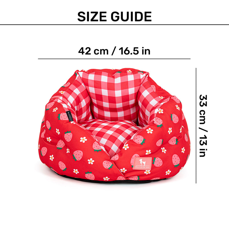 HUFT Purrfect Perch Bed For Cat & Puppy - Red and Pink - Heads Up For Tails