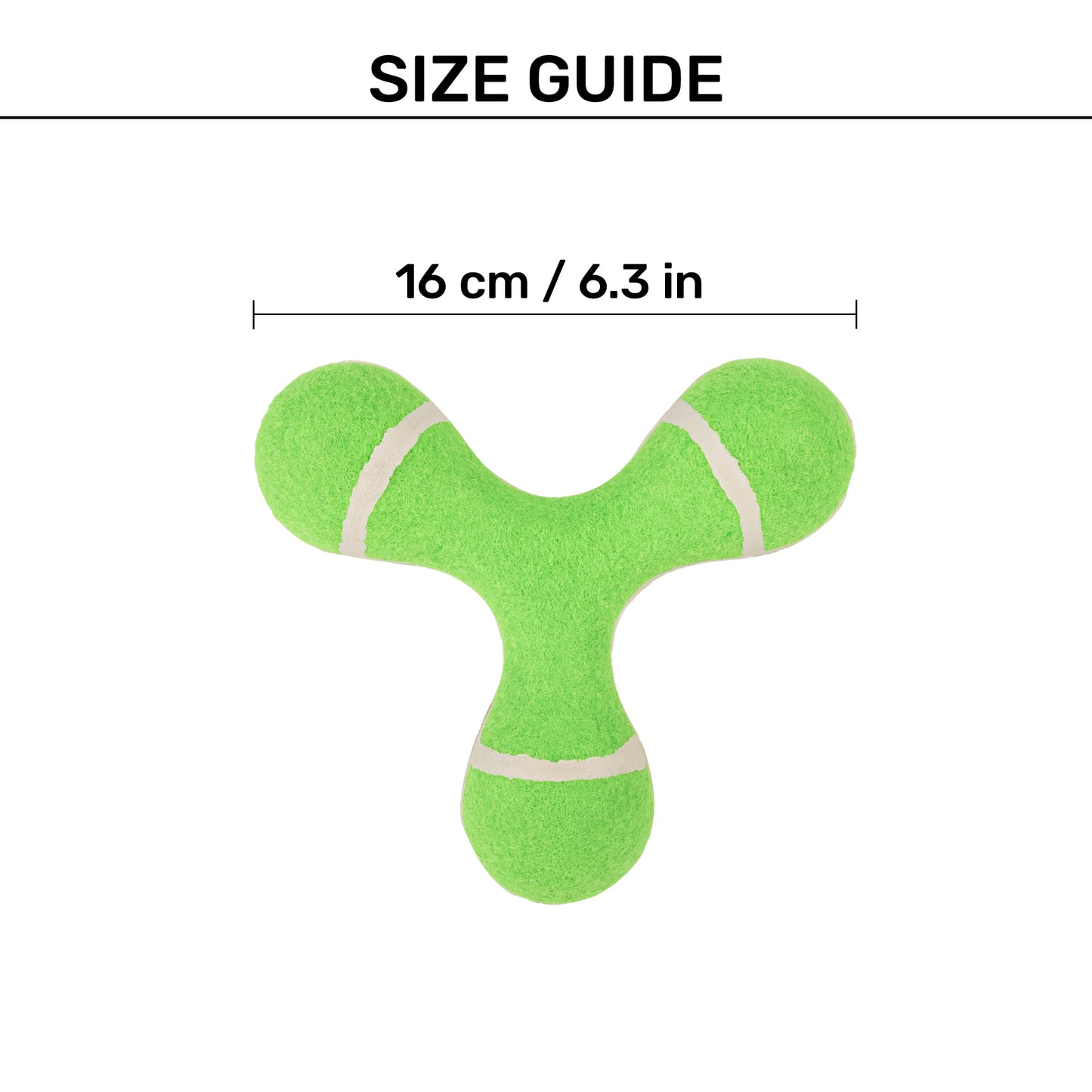 HUFT Tennis Triangle Frisbee Squeaky Chew Toy For Dog - Green - Heads Up For Tails