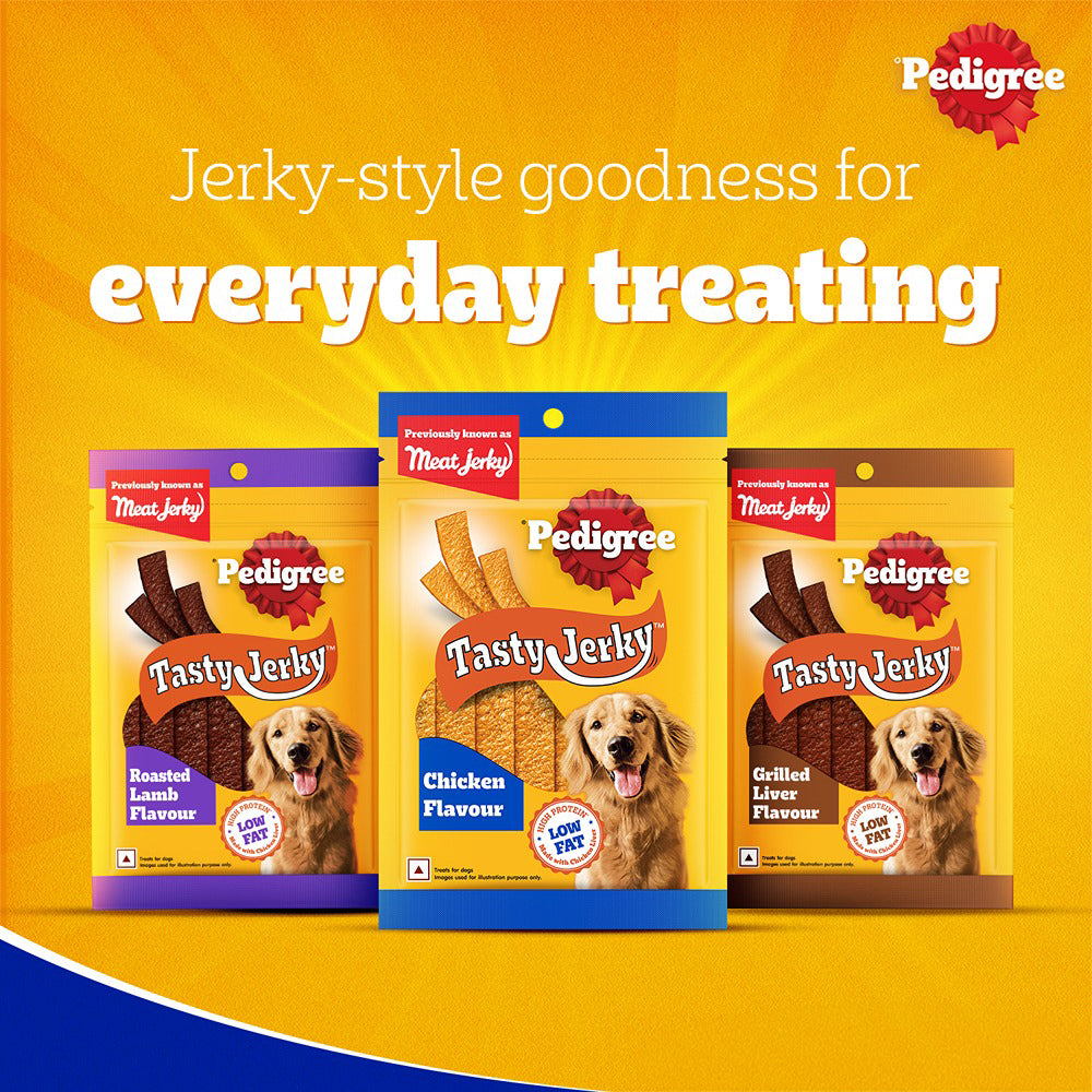 Pedigree Tasty Jerky Roasted Lamb Flavour Treat For Adult Dog - 12 x 70 g - Heads Up For Tails
