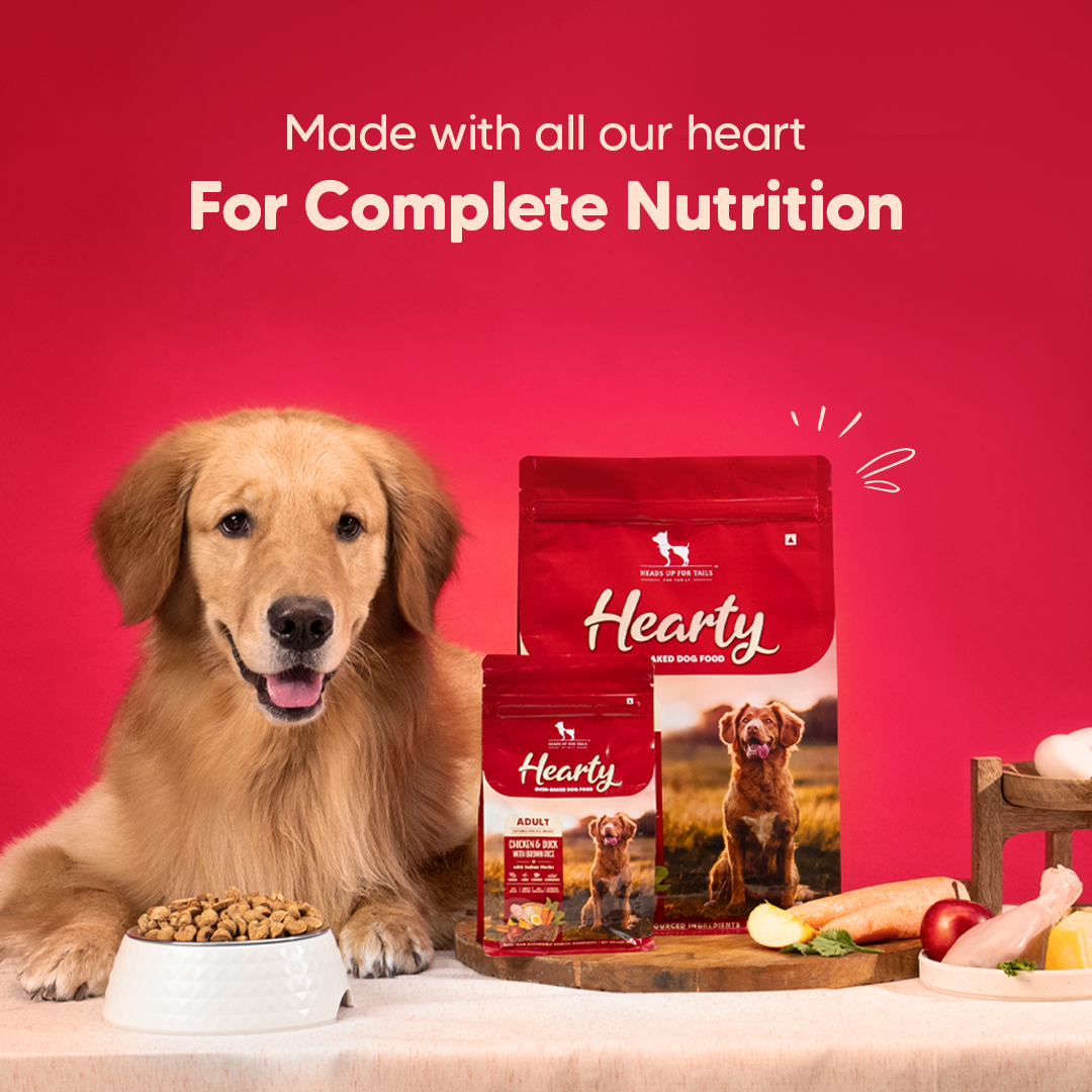 Hearty Oven-Baked Dry Food For Adult Dogs With Chicken, Duck & Brown Rice (All Breeds) - Heads Up For Tails