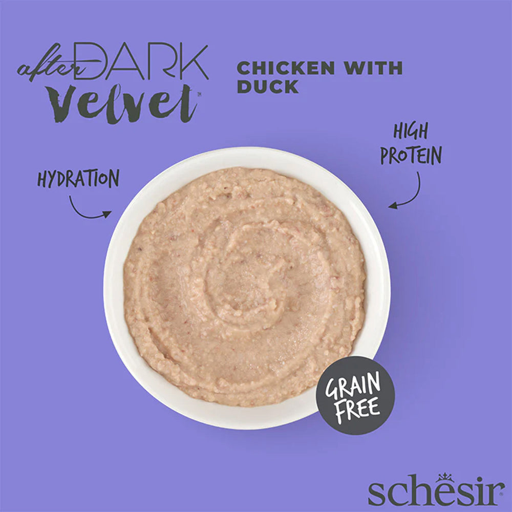 Schesir After Dark Velvet Mousse Chicken With Duck Wet Food For Adult Cat - 80 gm - Heads Up For Tails