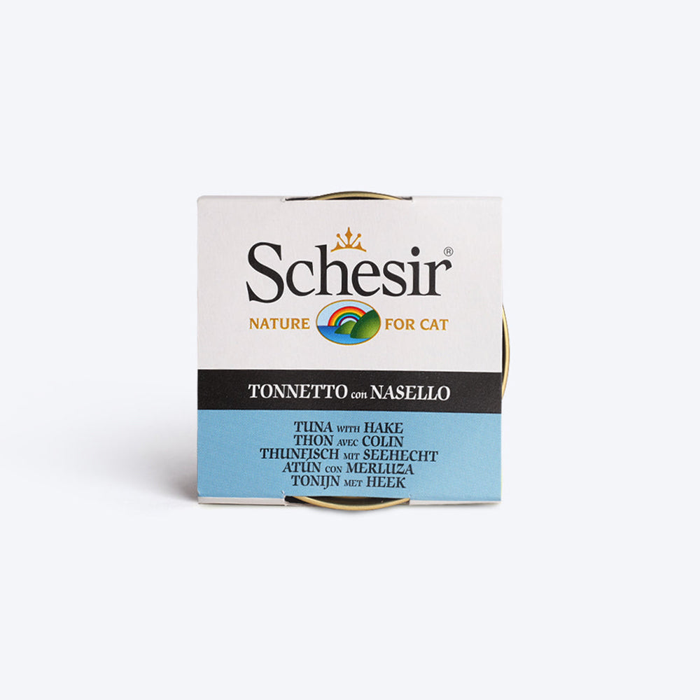 Schesir 51% Tuna with Hake in Jelly Canned Wet Cat Food - 85 g - Heads Up For Tails