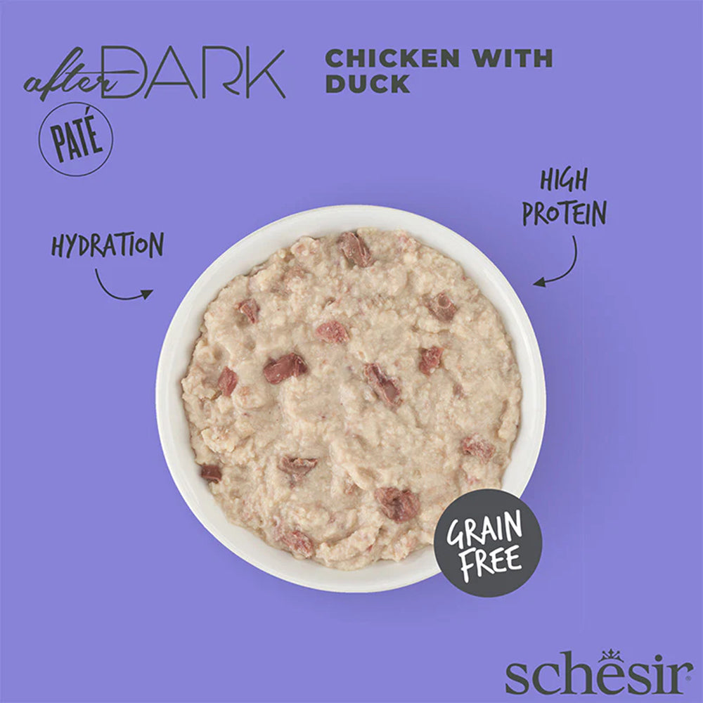 Schesir After Dark Chicken With Duck Pate Adult Cat Wet Food - 80 gm - Heads Up For Tails