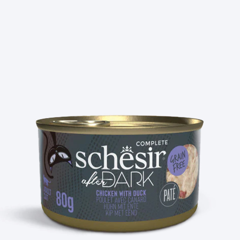 Schesir After Dark Chicken With Duck Pate Adult Cat Wet Food - 80 gm - Heads Up For Tails