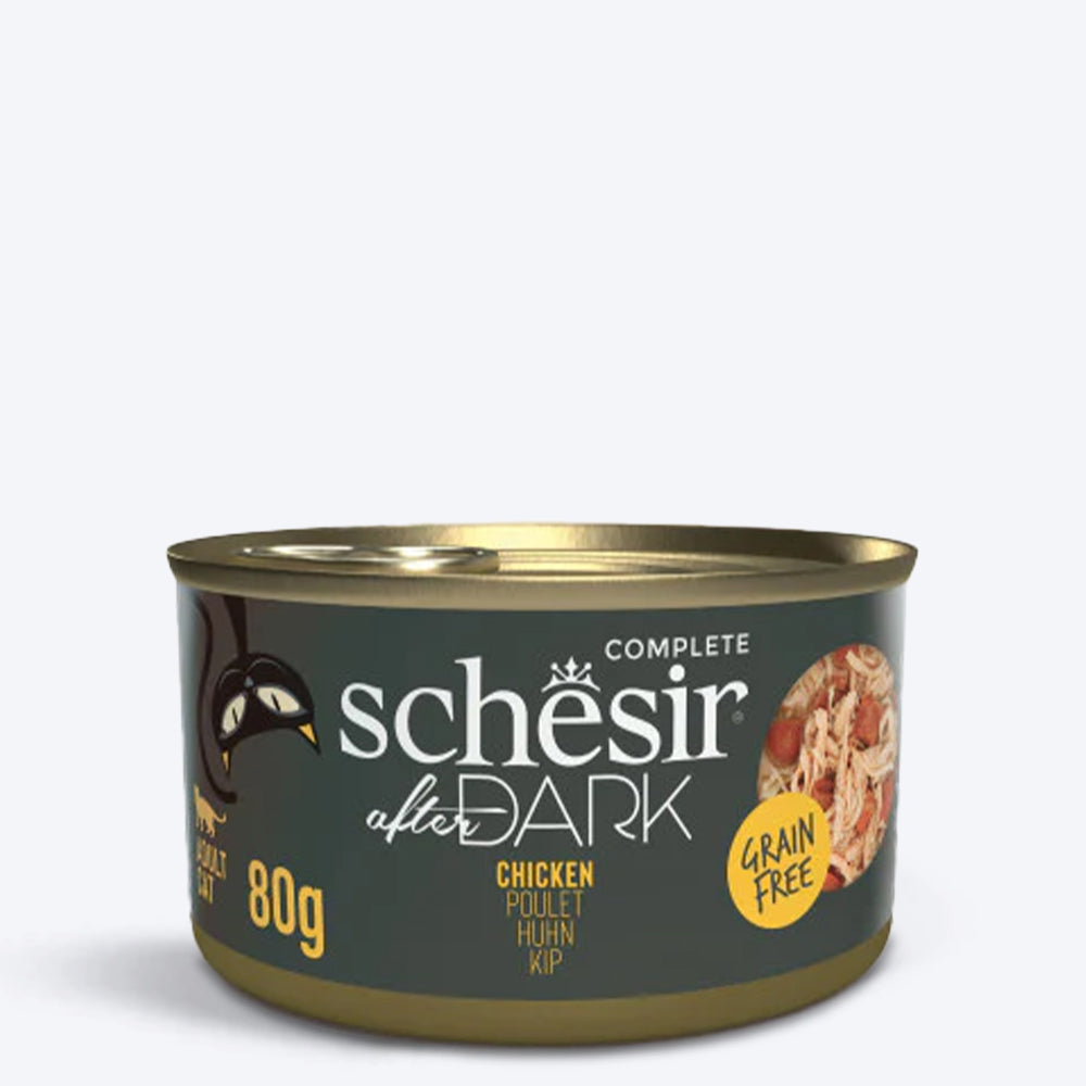 Schesir After Dark Chicken In Broth Wet Food For Adult Cat - 80 gm - Heads Up For Tails