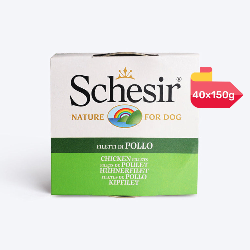 Schesir 67% Chicken Fillets Wet Dog Food - 150 g - Heads Up For Tails