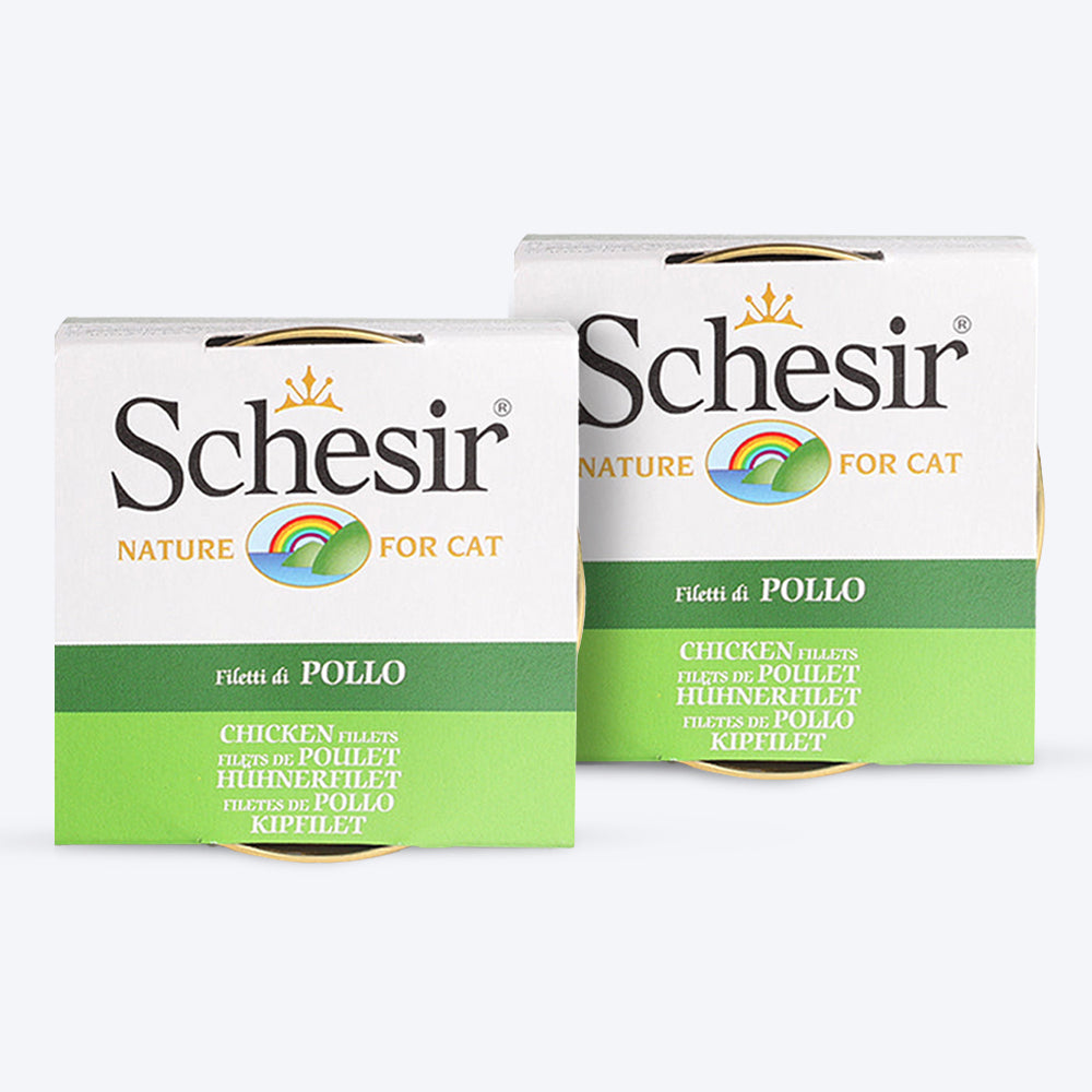 Schesir 51% Chicken Fillets Wet Cat Food - 85 g - Heads Up For Tails