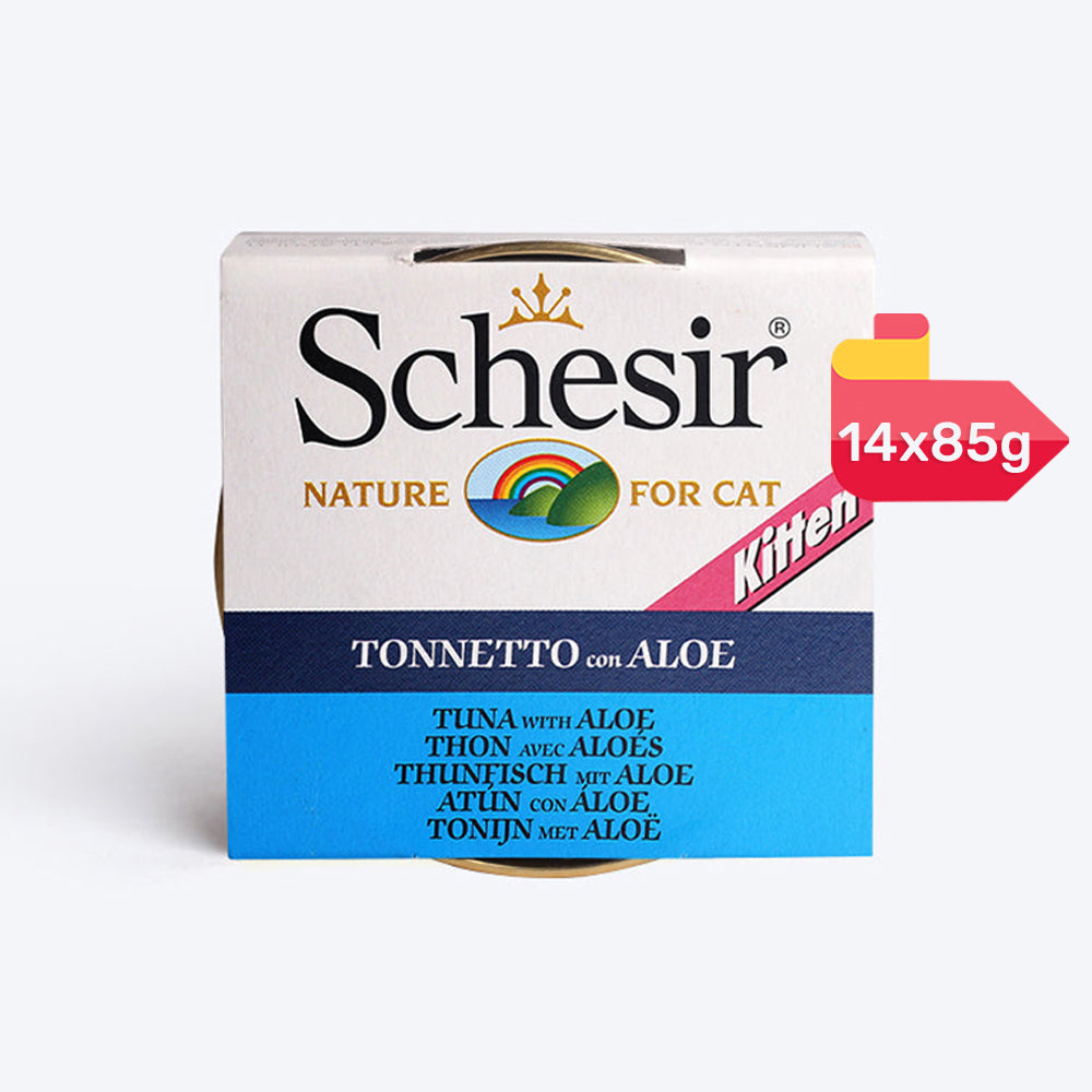 Schesir 51% Tuna with Aloe Wet Food For Kittens - 85 g - Heads Up For Tails