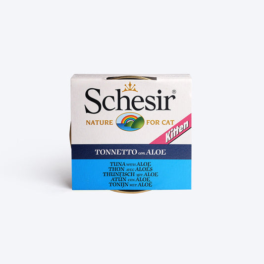 Schesir 51% Tuna with Aloe Wet Food For Kittens - 85 g - Heads Up For Tails