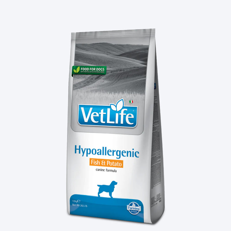 Farmina Vet Life Fish & Potato Hypoallergenic Canine Formula Dry Food For Adult Dog - Heads Up For Tails