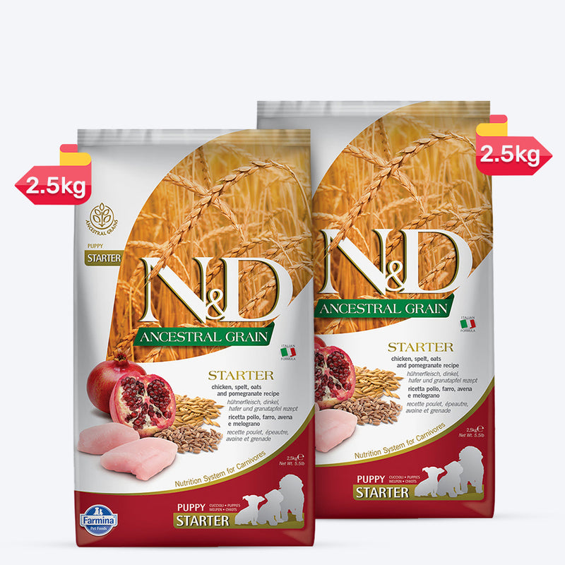 Farmina N&D Ancestral Grain Starter Puppy Food - Chicken & Pomegranate (All Breeds) - Heads Up For Tails