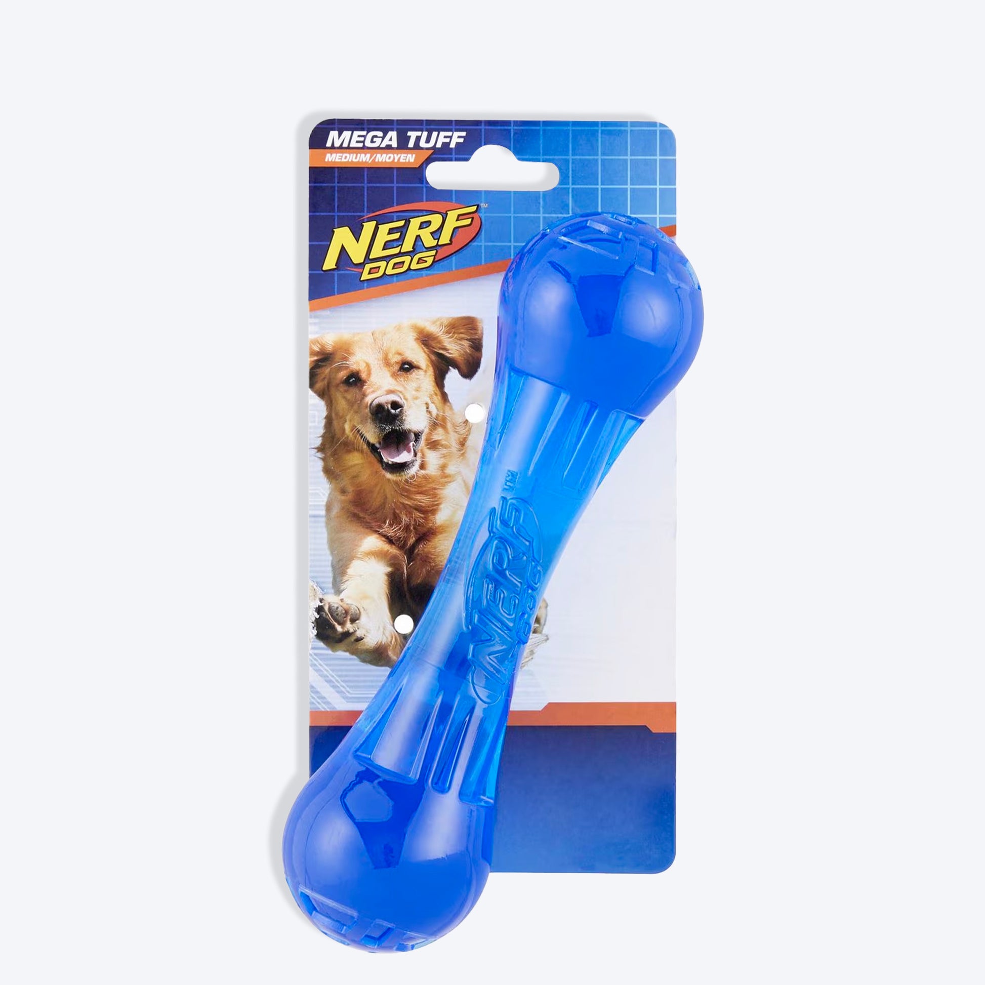 NERF DOG Ultra Tuff Bone Chew Toy For Dog - Blue - Heads Up For Tails