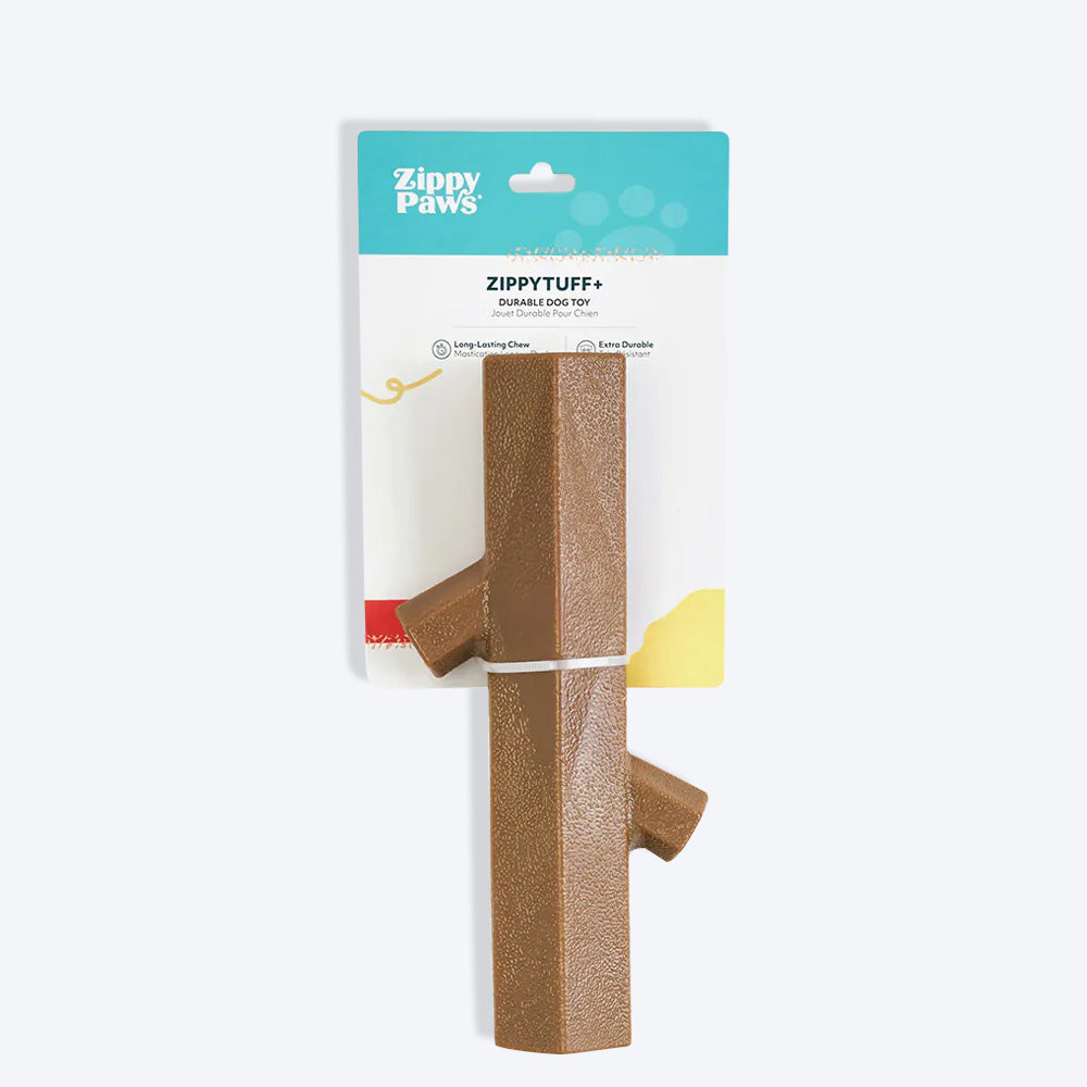 Zippy Paws ZippyTuff + Tree Branch Chew Toy For Dog - Brown - Heads Up For Tails