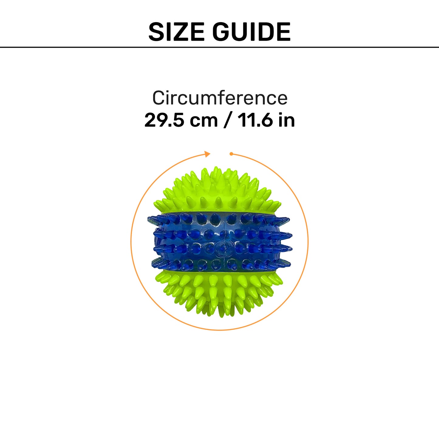 NERF DOG Spike Squeak Ball Toy For Dog - Green & Blue - 9.5 cm - Heads Up For Tails