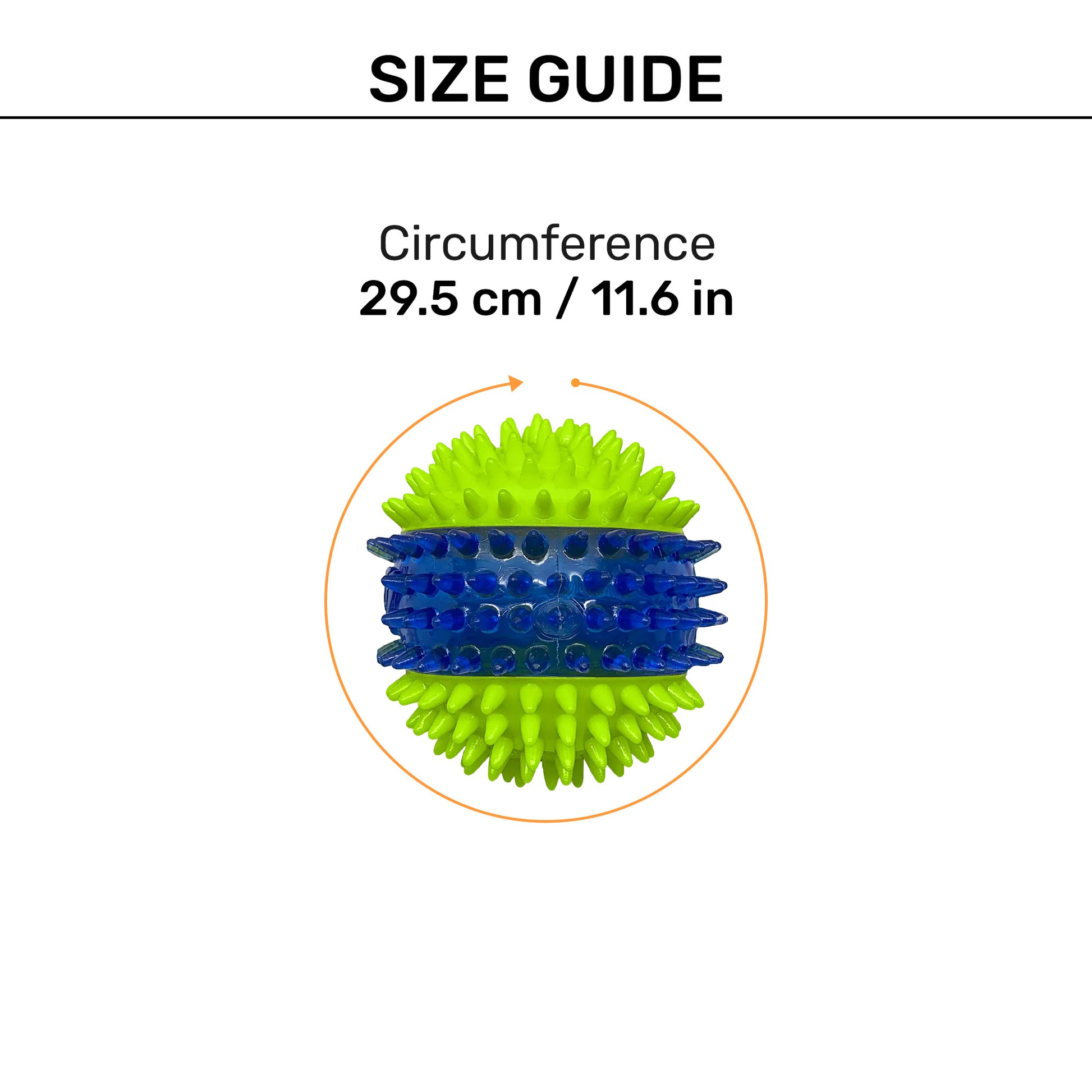 NERF DOG Spike Squeak Ball Toy For Dog - Green & Blue - 9.5 cm - Heads Up For Tails