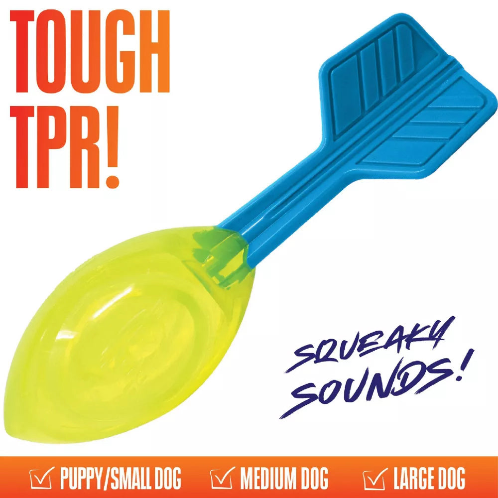 NERF DOG Squeak Vortex Interactive Toy For Dog - Blue & Green - Heads Up For Tails