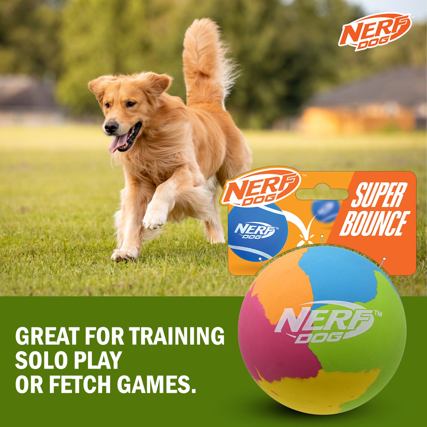 NERF DOG Super Bounce Rubber Ball Toy For Dog - Heads Up For Tails