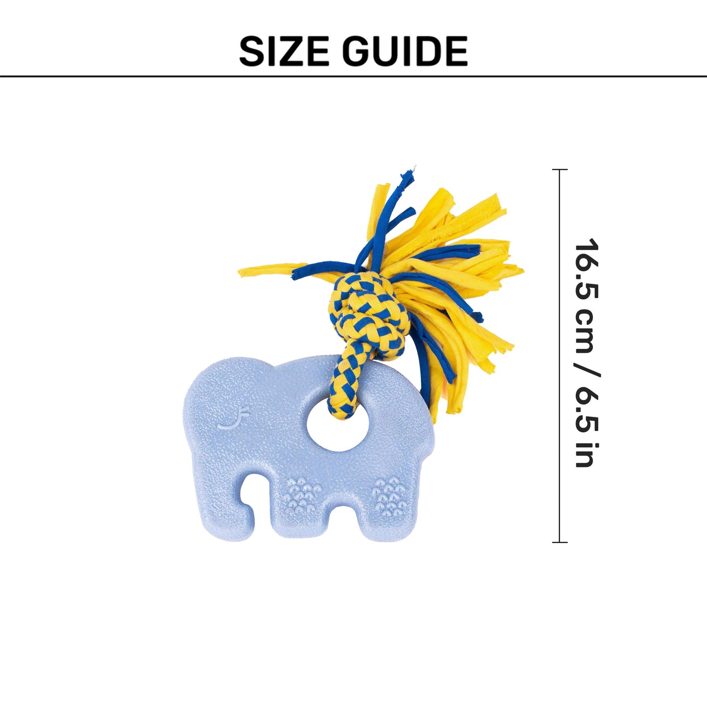 Zippy Paws Elliot The Elephant ZippyTuff Teether Chew Toy For Dog - Blue - Heads Up For Tails