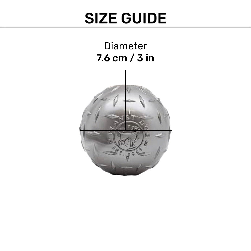 Petstages Orbee-Tuff Diamond Plate Treat Dispensing Ball Dog Toy - Grey