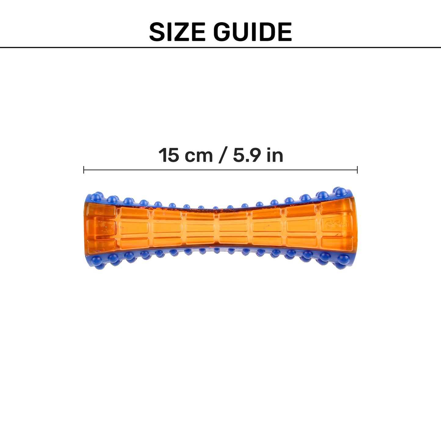 GiGwi Johnny Stick With Squeaker Chew Toy For Puppy - Orange & Blue - Heads Up For Tails