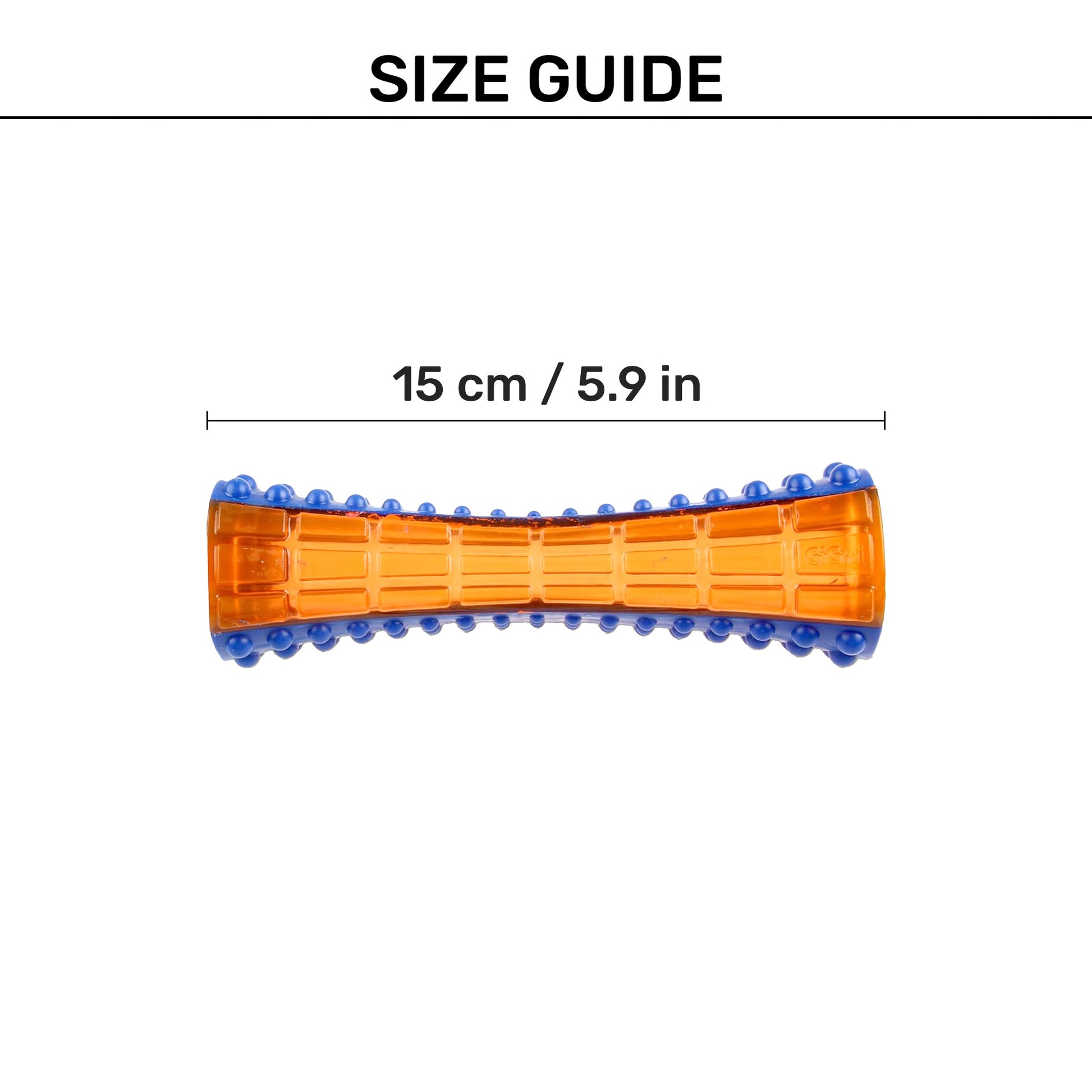 GiGwi Johnny Stick With Squeaker Chew Toy For Puppy - Orange & Blue - Heads Up For Tails