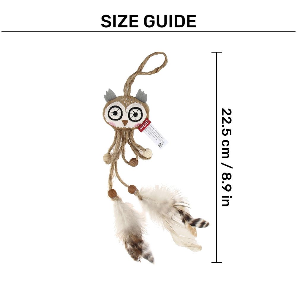 GiGwi Owl Catch & Scratch Eco-Line Cat Toy - White - Heads Up For Tails