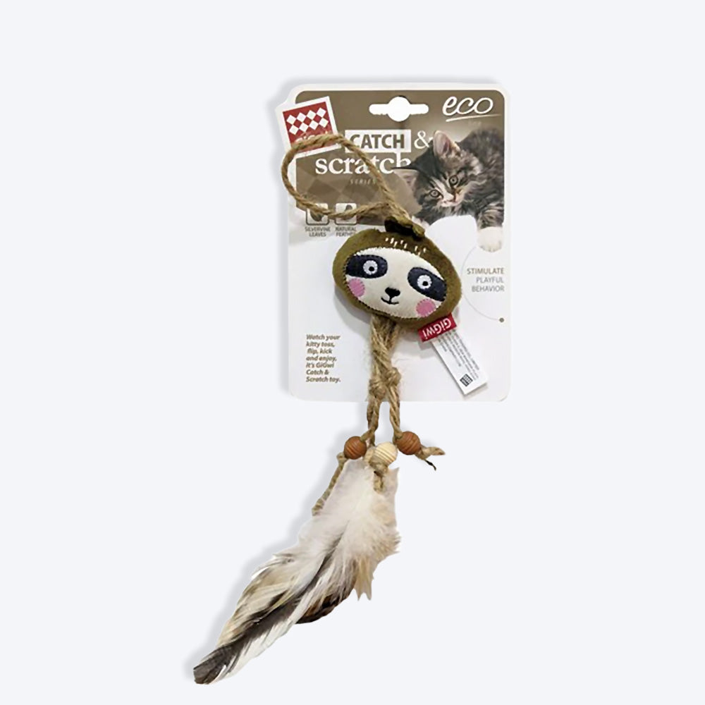 GiGwi Sloth Catch & Scratch Eco-Line Toy For Cat - Brown - Heads Up For Tails