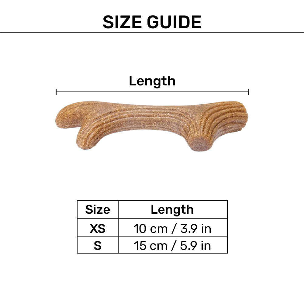 GiGwi Wooden Antler Strong Chew Toy For Dog - Brown - Heads Up For Tails