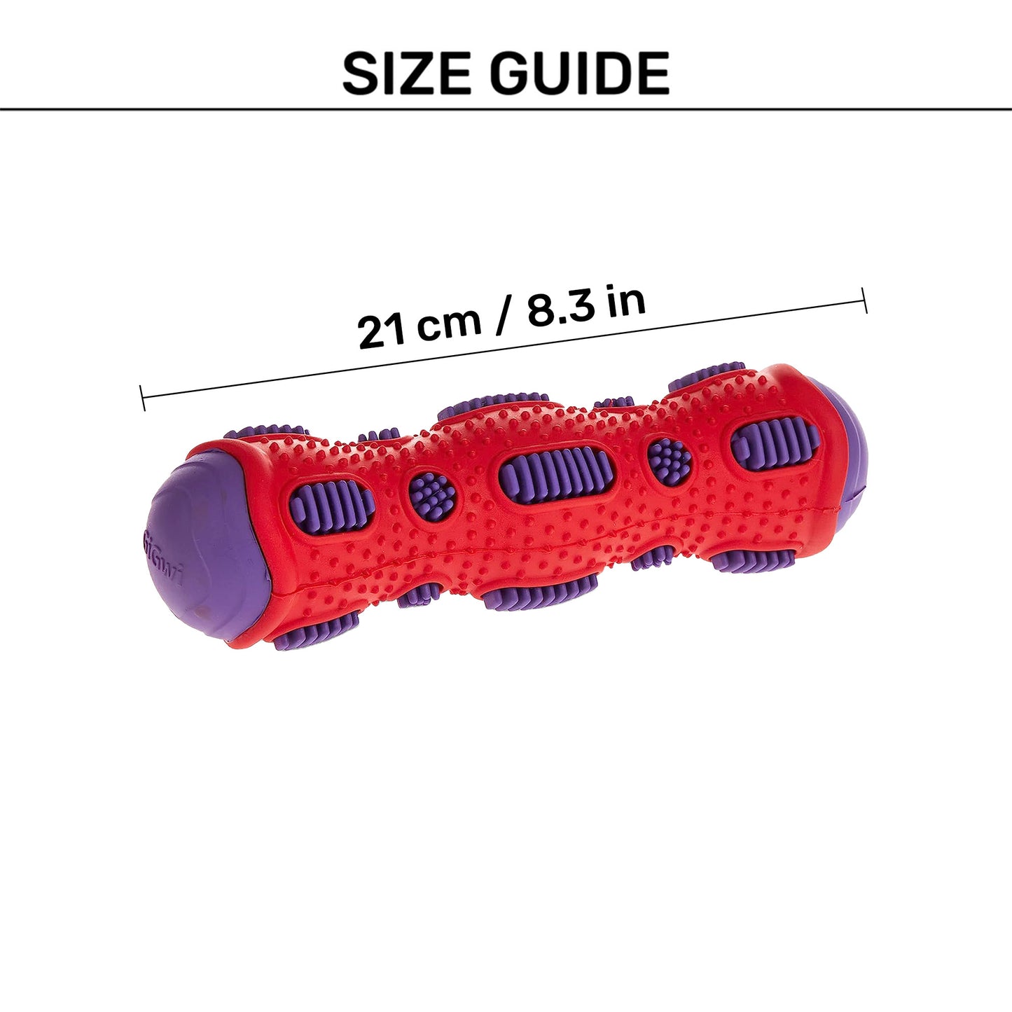 GiGwi Toothbrush Stick With Crackle Chew Toy For Dog - Red - Heads Up For Tails