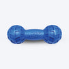 NERF DOG EXO Micro Squeak Barbell Chew Toy For Dog - Blue - Heads Up For Tails