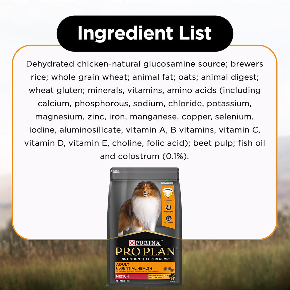 PURINA PRO PLAN Adult Medium Breed Dry Dog Food - Chicken Formula - Heads Up For Tails