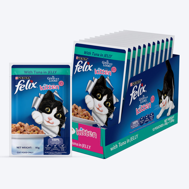 Purina Felix With Tuna In Jelly Kitten Wet Food - 85 g - Heads Up For Tails