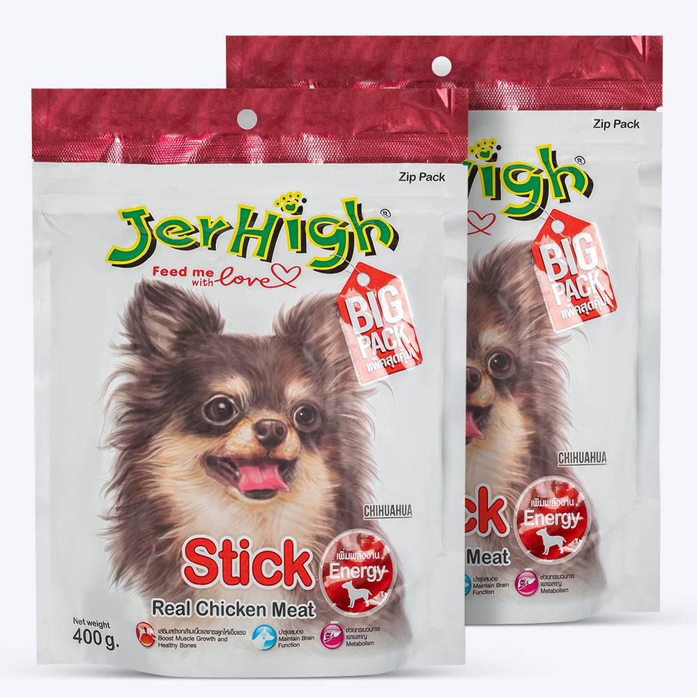 Jerhigh Stick Dog Treat Made with Real Chicken Meat - Heads Up For Tails