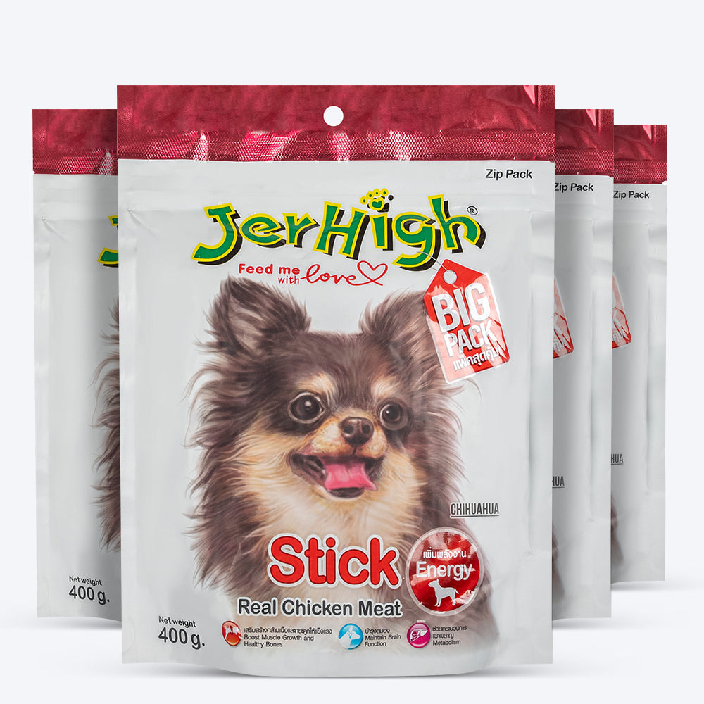 Jerhigh Stick Dog Treat Made with Real Chicken Meat - Heads Up For Tails