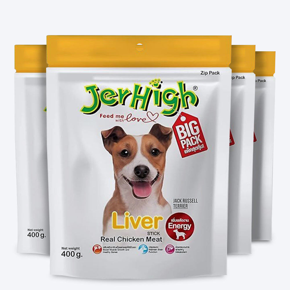 JerHigh Liver Stick Dog Treats with Real Chicken Meat - Heads Up For Tails
