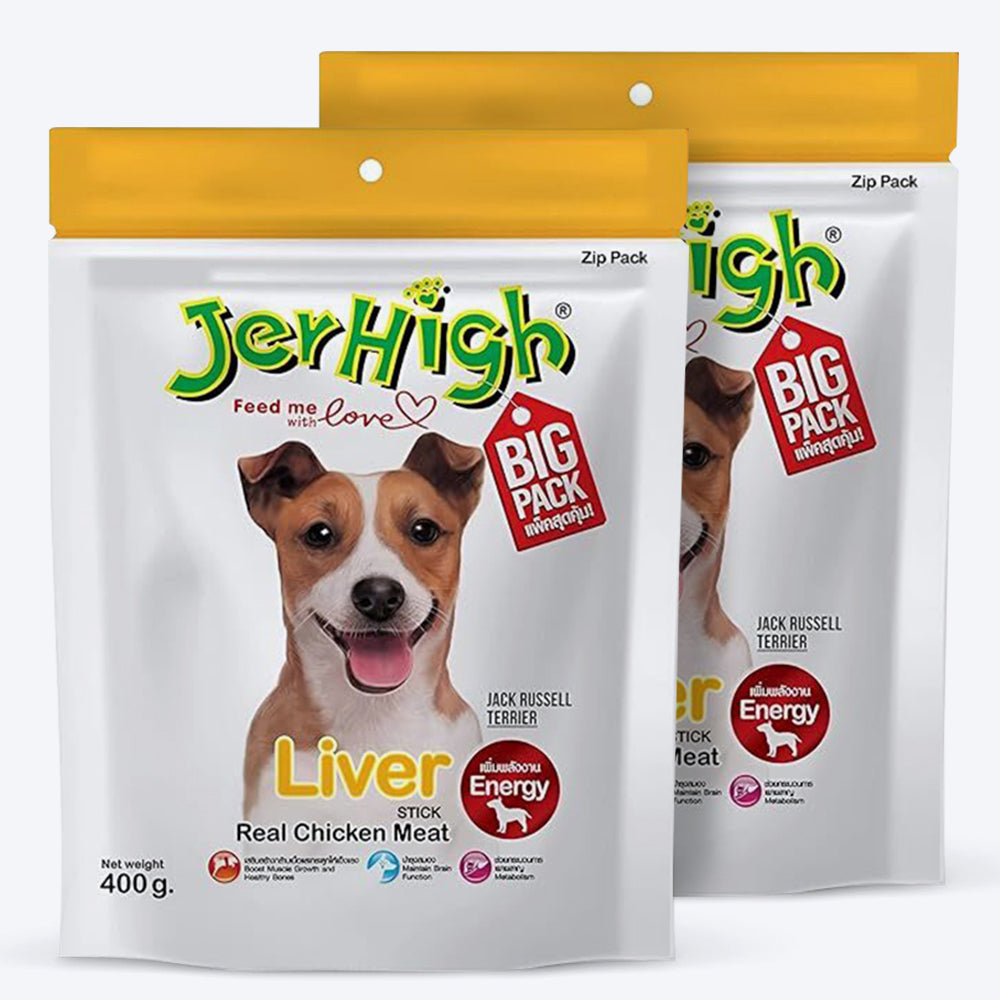 JerHigh Liver Stick Dog Treats with Real Chicken Meat - Heads Up For Tails