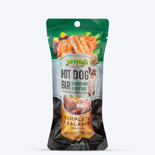 JerHigh Hotdog-Bar Dog Treat - Chicken and Vegetable - 150 g - Heads Up For Tails
