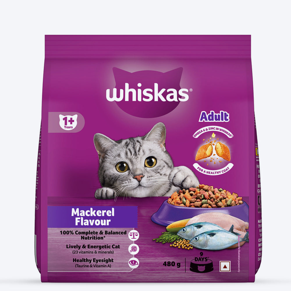 Whiskas Mackerel Dry Food For Adult Cat - Heads Up For Tails