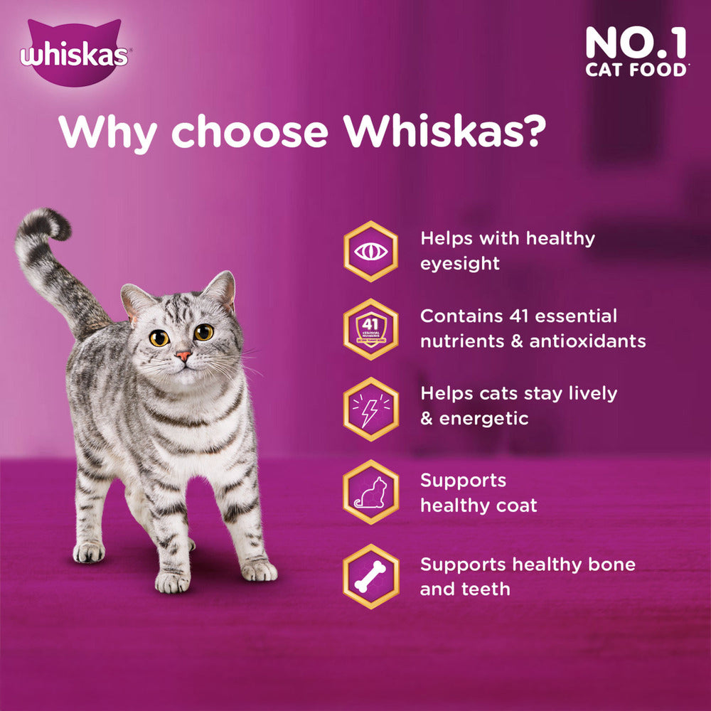 Whiskas Mackerel Dry Food For Adult Cat - Heads Up For Tails