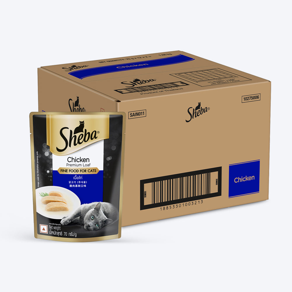 Sheba Rich Chicken Premium Loaf Adult Wet Cat Food - 70 g Packs_10