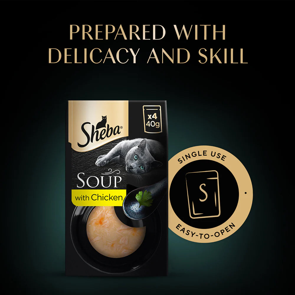 Sheba Soup With Chicken Wet Food For Cat - 40 gm x 4 pcs